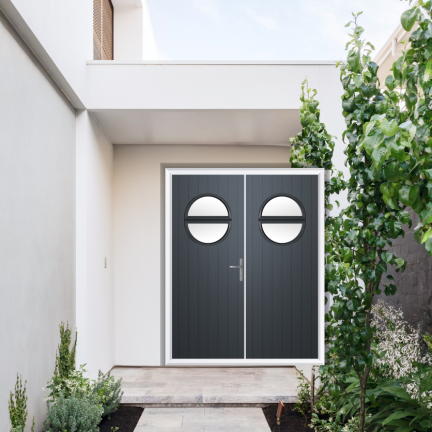 Comp Door Kent Composite French Door In Slate Grey