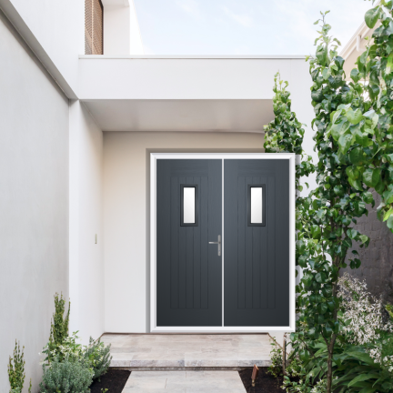 Comp Door Carlisle Composite French Door In Slate Grey