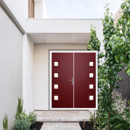 Comp Door Sussex Composite French Door In Red