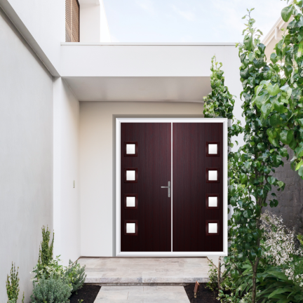 Comp Door Sussex Composite French Door In Rosewood