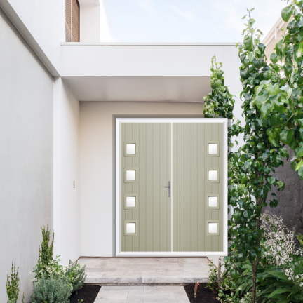 Comp Door Sussex Composite French Door In Pebble Grey