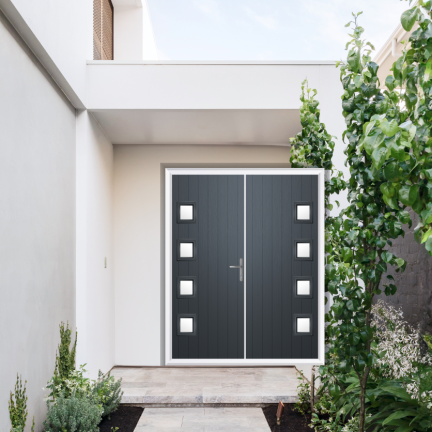 Comp Door Sussex Composite French Door In Slate Grey