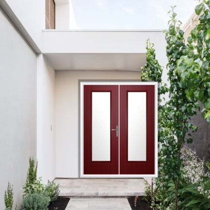Comp Door Hatton Composite French Door In Red