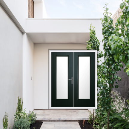Comp Door Hatton Composite French Door In Green