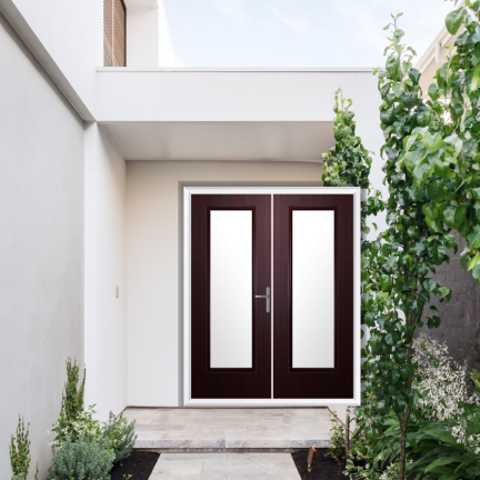Comp Door Hatton Composite French Door In Rosewood
