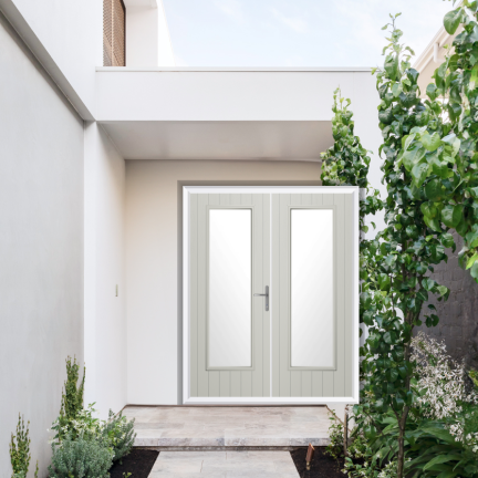 Comp Door Hatton Composite French Door In Foiled White