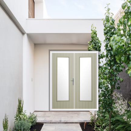 Comp Door Hatton Composite French Door In Pebble Grey