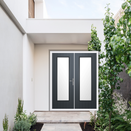 Comp Door Hatton Composite French Door In Slate Grey