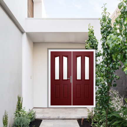 Comp Door Highbury Composite French Door In Red