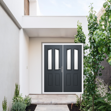 Comp Door Highbury Composite French Door In Slate Grey