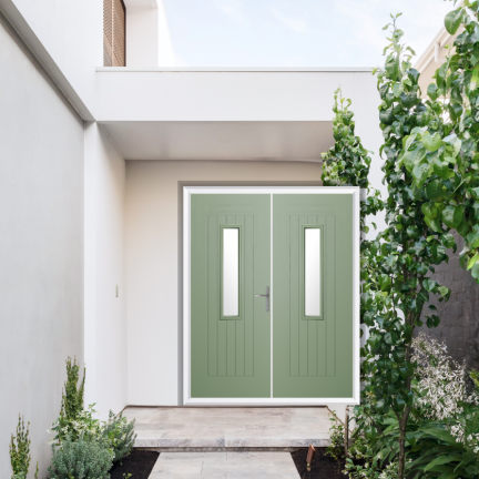 Comp Door Derry Composite French Door In Chartwell Green