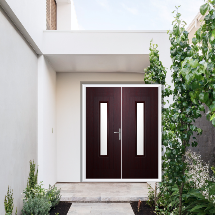 Comp Door Hexham Composite French Door In Rosewood