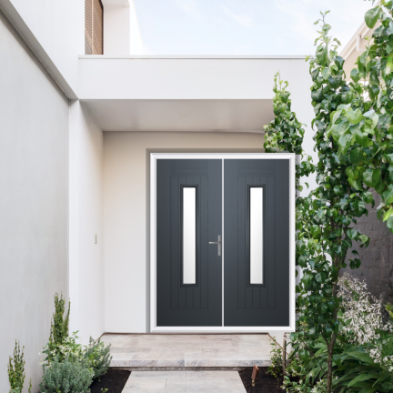Comp Door Hexham Composite French Door In Slate Grey
