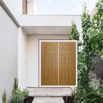 Comp Door Winslow Solid Composite French Door In Irish Oak