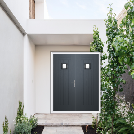 Comp Door Monmouth Composite French Door In Slate Grey