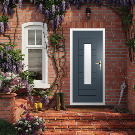 Solidor Amberley Composite Traditional Door In Anthracite Grey