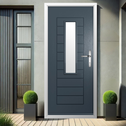 Solidor Tuscany Composite Contemporary Door In Anthracite Grey