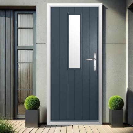 Solidor Turin Composite Contemporary Door In Anthracite Grey