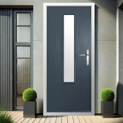 Solidor Monza Composite Contemporary Door In Anthracite Grey