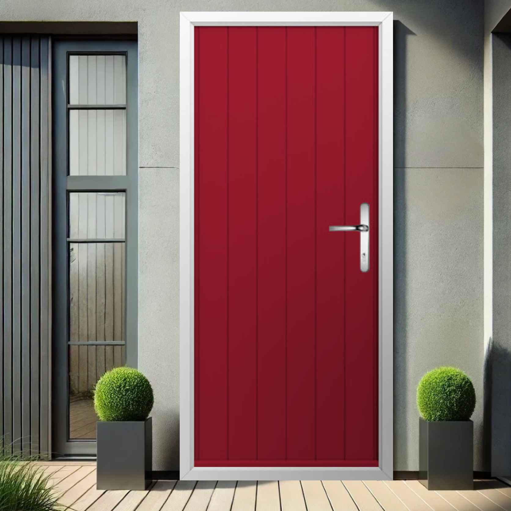 Solidor Ancona Solid Composite Contemporary Door In Ruby Red Large
                        Image