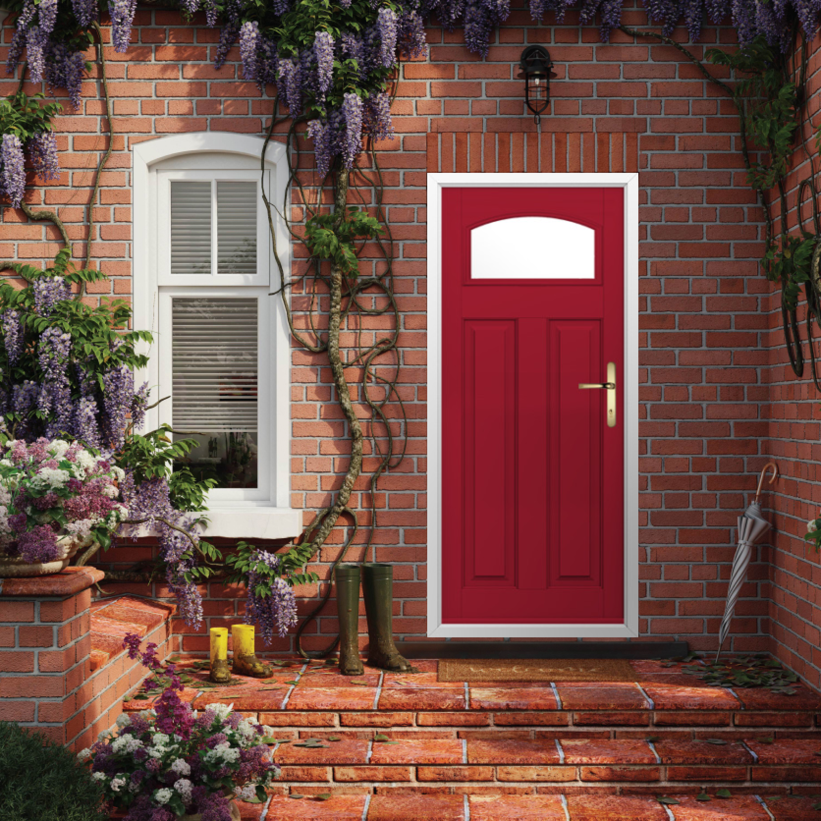 Solidor London Composite Traditional Door In Ruby Red Large
                        Image