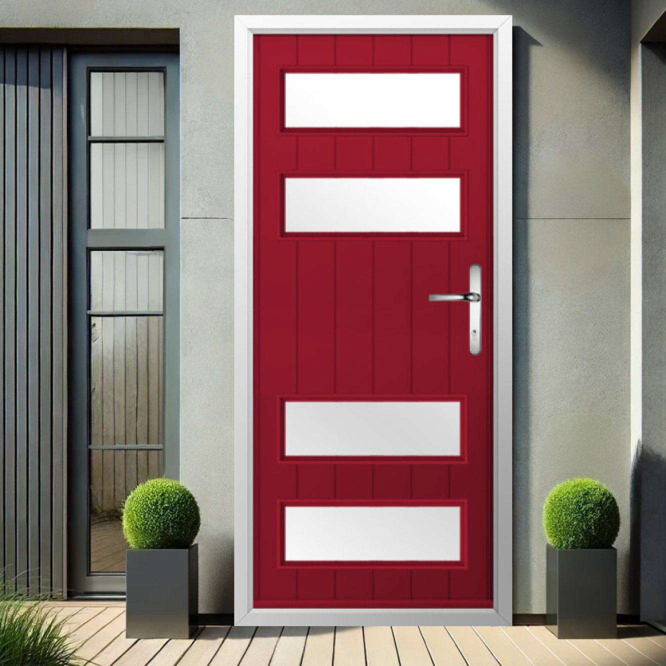 Solidor Sorrento Composite Contemporary Door In Ruby Red Image