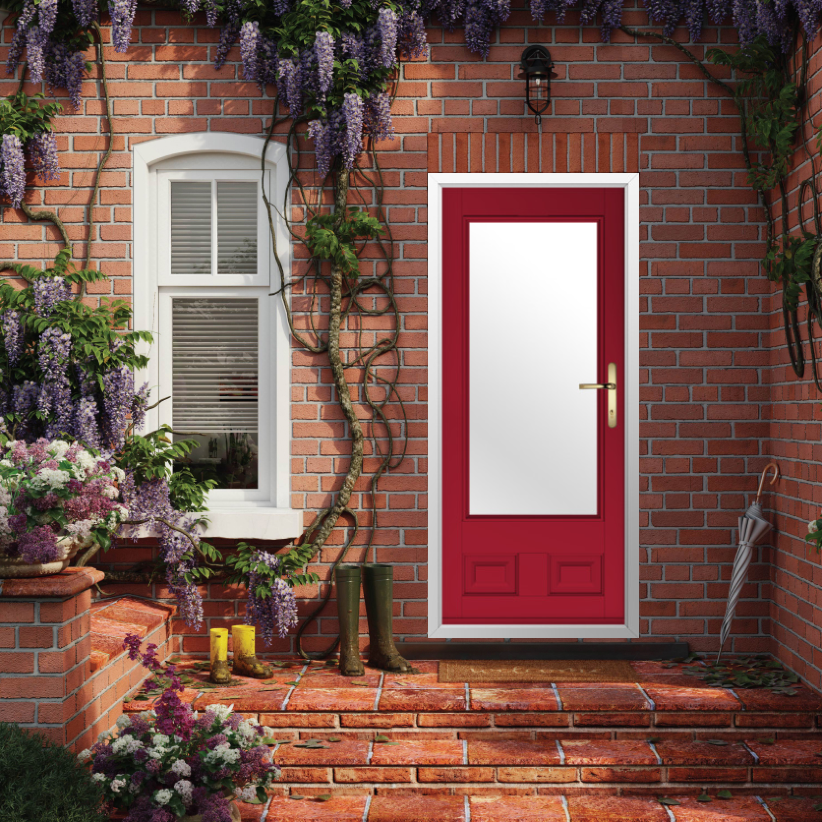 Solidor Alnwick Composite Traditional Door In Ruby Red Large
                        Image