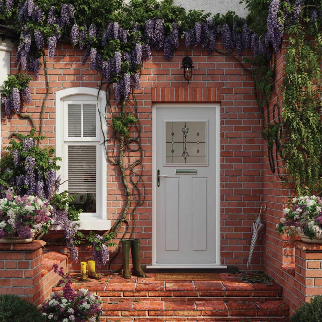 Solidor Sorrento Composite Contemporary Door In Ruby Red Image