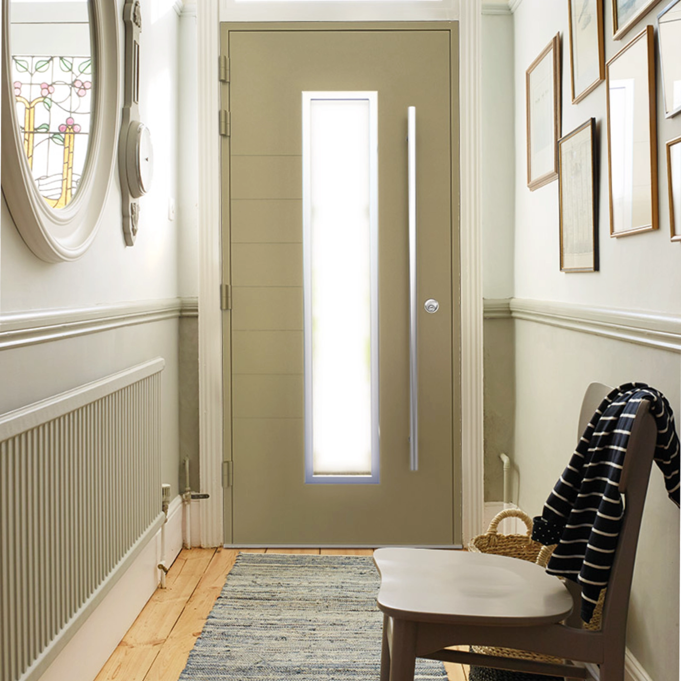 Smart Signature Broadfield Aluminium Composite Door In Green beige (RAL 1000T) Image