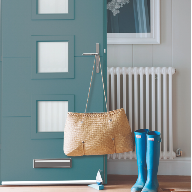 Smart Signature Abbey Square Aluminium Composite Door In Green beige (RAL 1000T) Thumbnail
