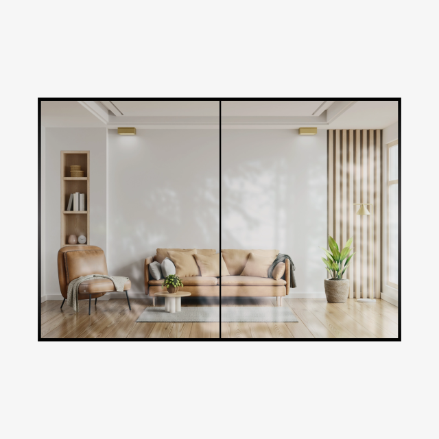 Cortizo Cor Vision 2 Pane Slimline Sliding Door In Grey 7016 (Matt finish) - XX (2000mm x 2000mm) Thumbnail