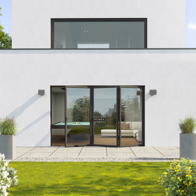 Cortizo 3 Pane Bi-Fold Door Plus In Grey (Matt) - (1800mm x 1950mm) Thumbnail