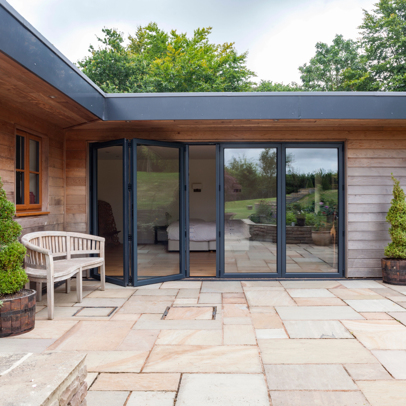 Smart Visofold 5 Pane Bi-Fold Door In Grey (Matt) - (3500mm x 1700mm) Image