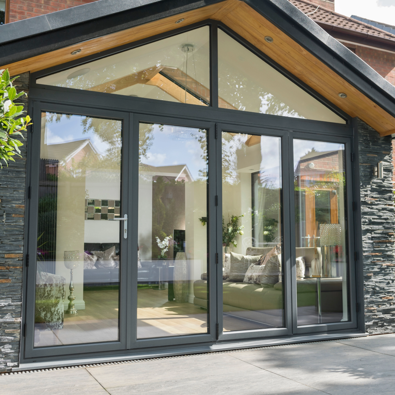 Smart Visofold 5 Pane Bi-Fold Door In Grey (Matt) - (3500mm x 1700mm) Image