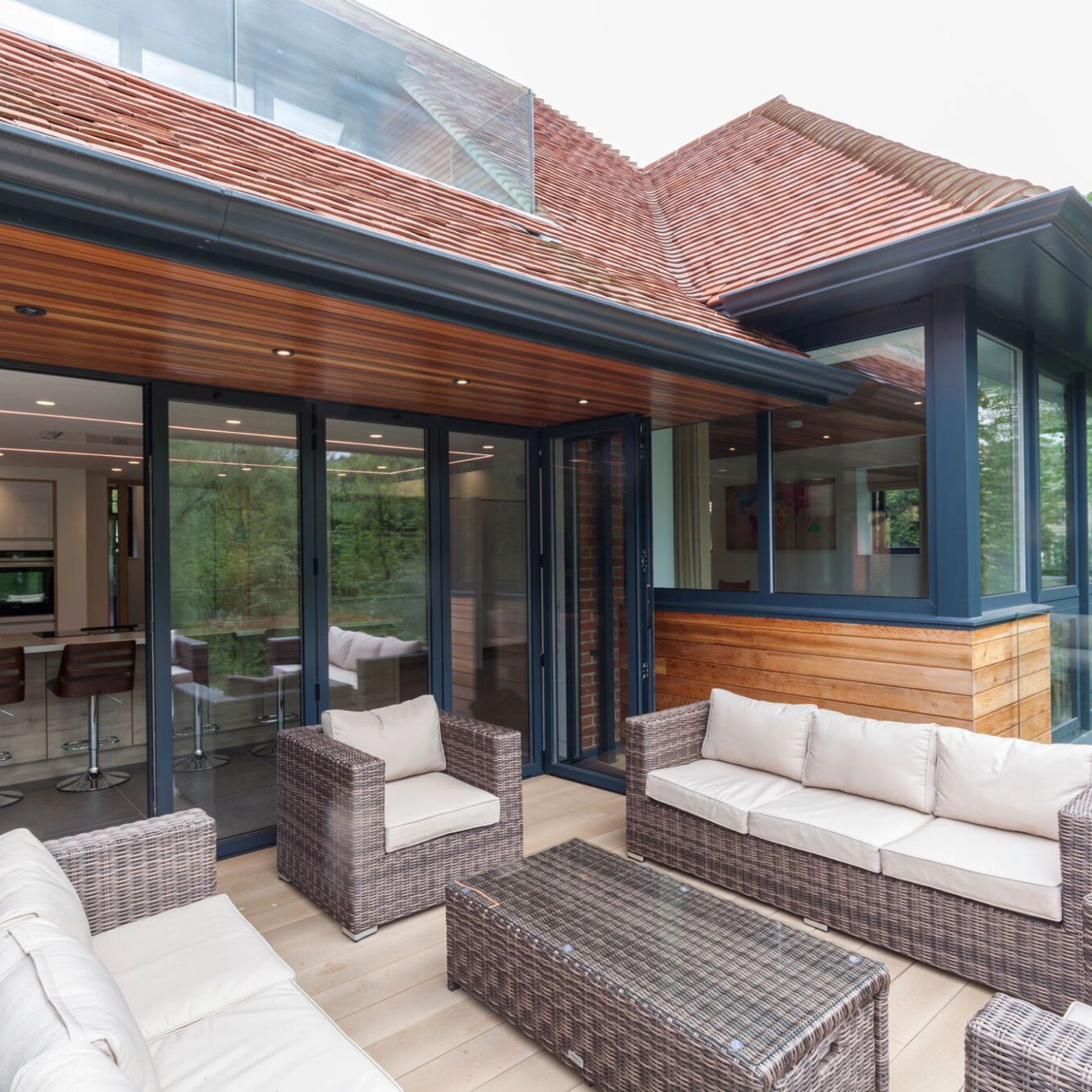 Smart Visofold 5 Pane Bi-Fold Door In Grey (Matt) - (3500mm x 1700mm) Image