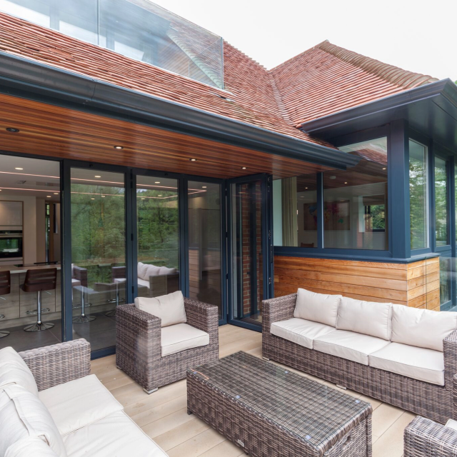 Smart Visofold 5 Pane Bi-Fold Door In Grey (Matt) - (3500mm x 1700mm) Thumbnail