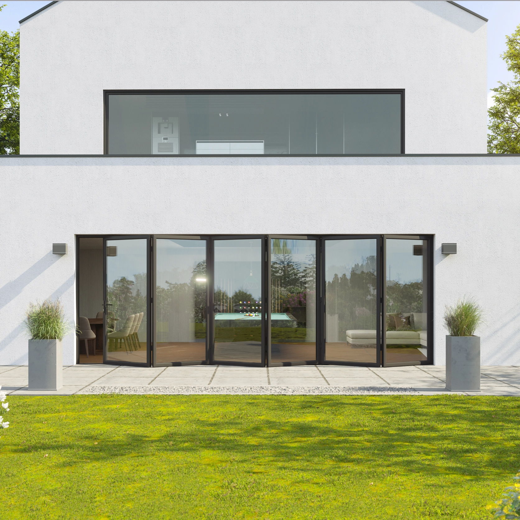 Smart Visofold 6 Pane Bi-Fold Door In Grey (Matt) - (4200mm x 1700mm) Large
                        Image