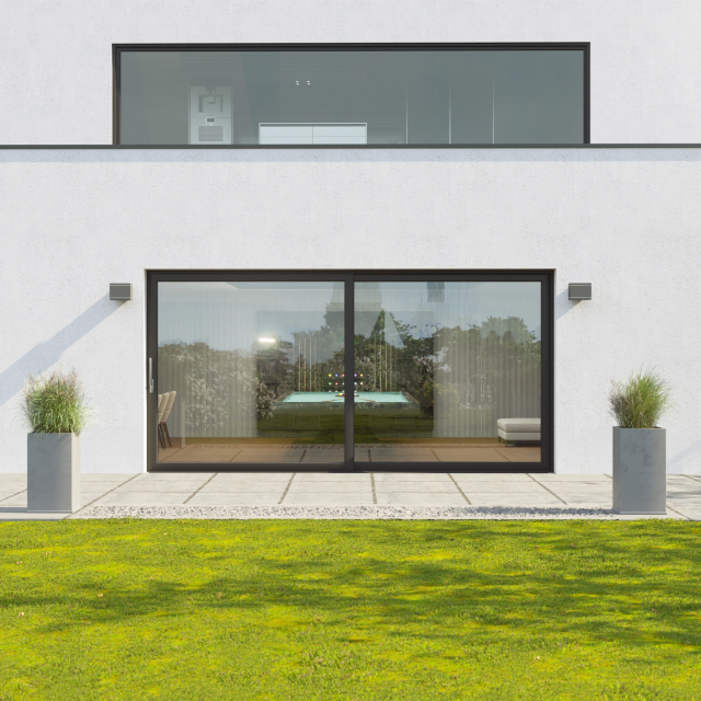 Smart Visoglide 2 Pane Sliding Door In Grey (Matt) - (2000mm x 2000mm) Thumbnail