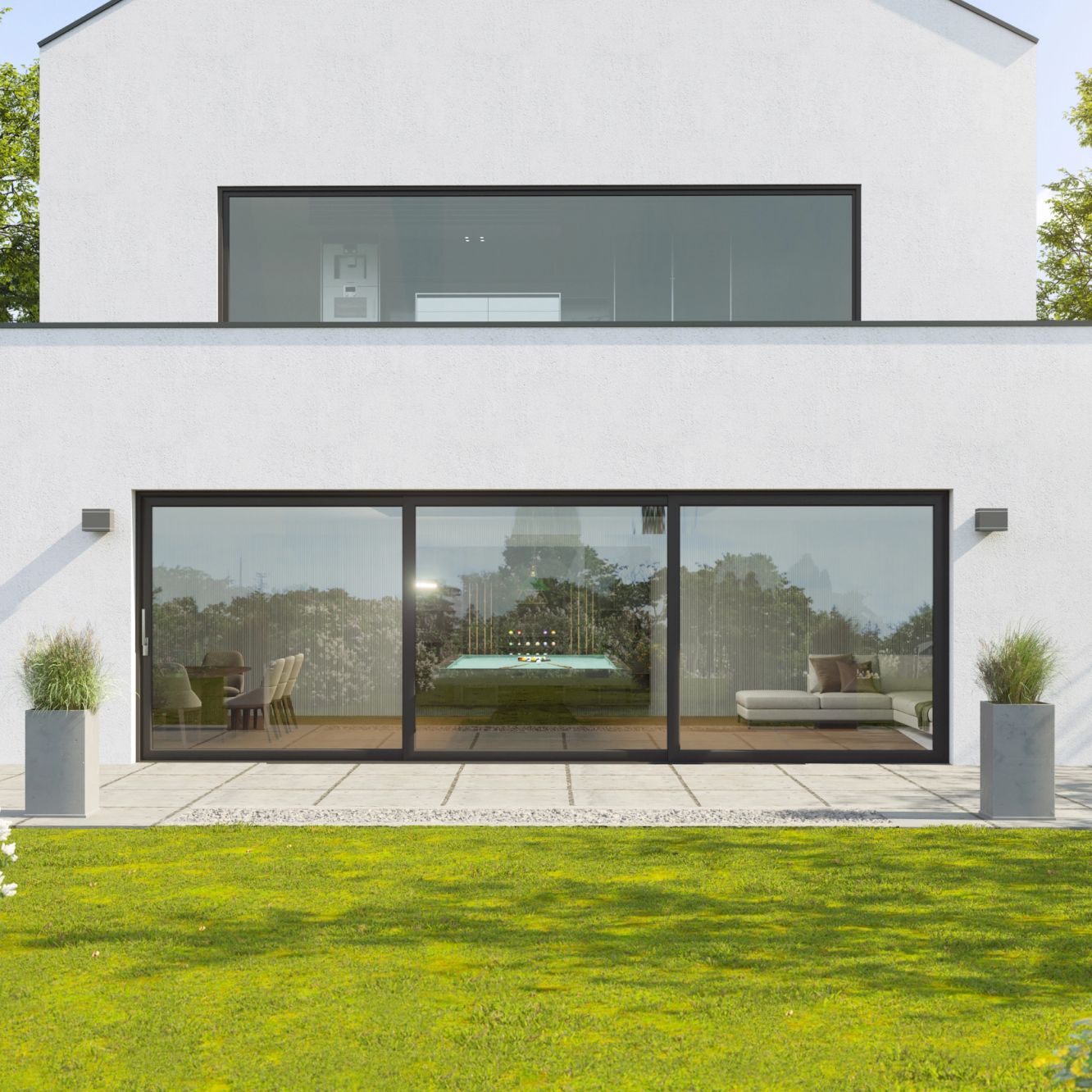Smart Visoglide 3 Pane Sliding Door In Grey (Matt) - (3000mm x 2000mm) Image