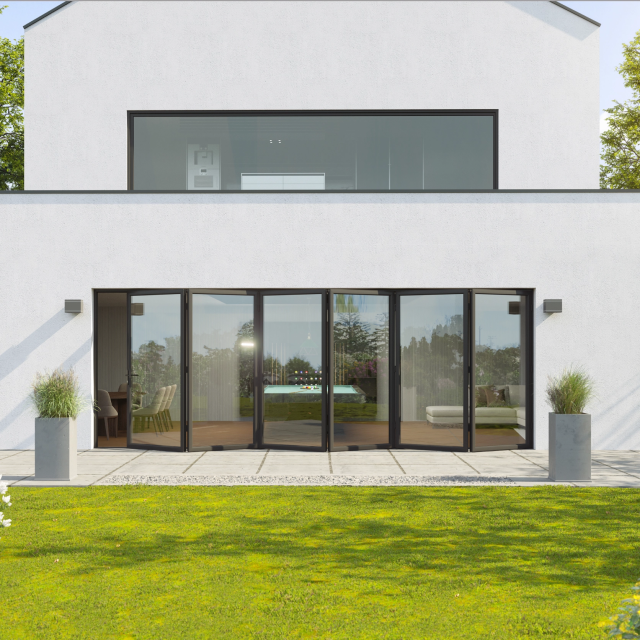Korniche 6 Pane Bi-Fold Door In White (Satin) - All Doors Fold Right to Left (4400mm x 1091mm) Thumbnail