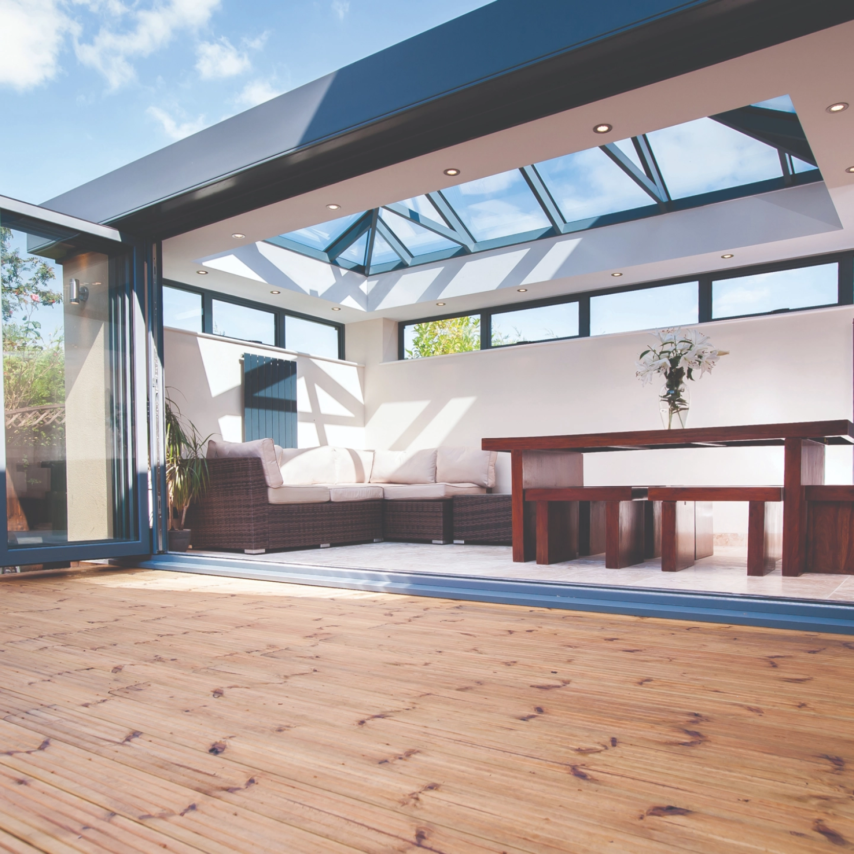 Atlas Roof Lantern  - Traditional Style (1000mm x 2000mm) In White - Double Glazed - Easy clean Solar Blue Large
                        Image