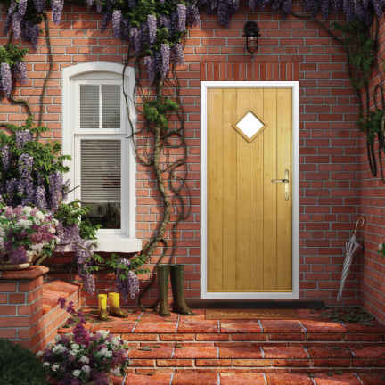 Solidor Flint 1 Composite Traditional Door In Irish Oak