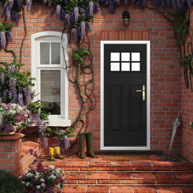 Solidor Kensington Composite Traditional Door In Black Thumbnail