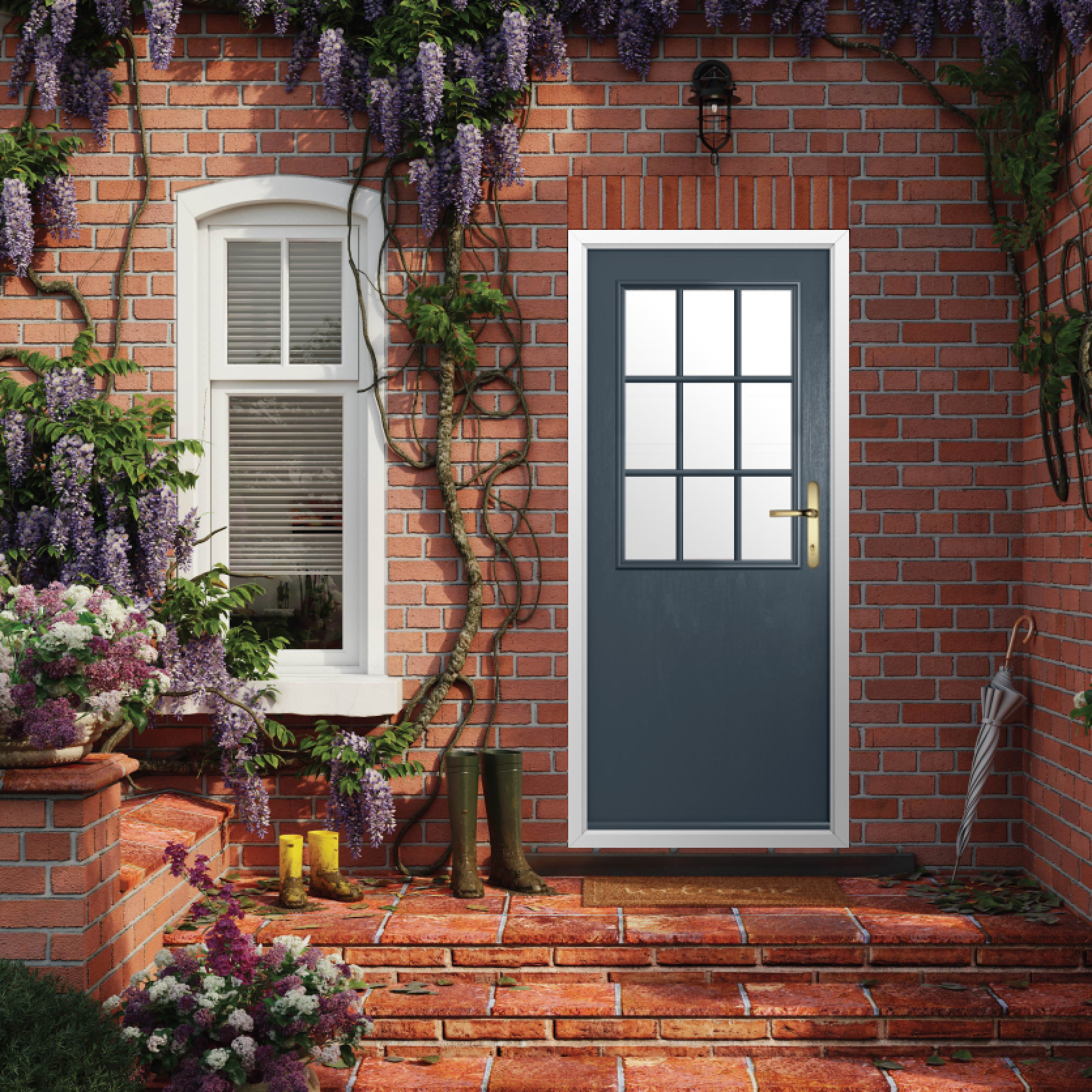 Solidor Flint Beeston GB Composite Traditional Door In Anthracite Grey Large
                        Image