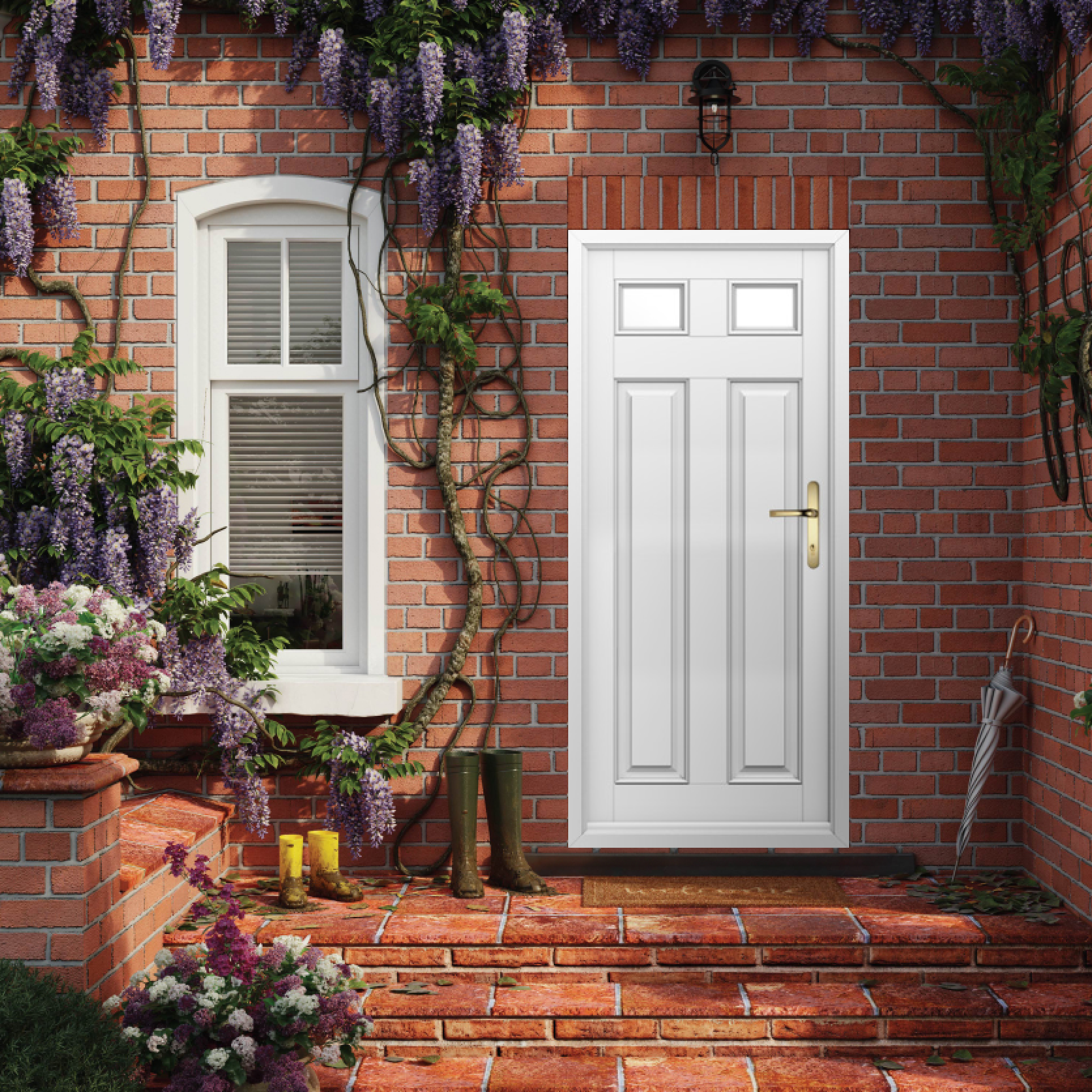 Solidor Berkley 2 Composite Traditional Door In White Large
                        Image