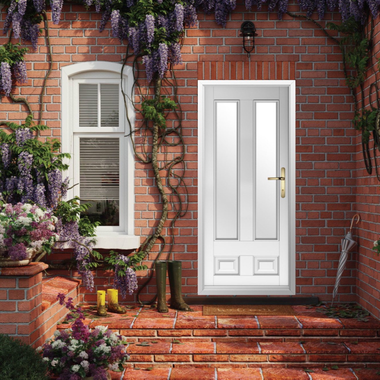 Solidor Edinburgh 2 Composite Traditional Door In White Image