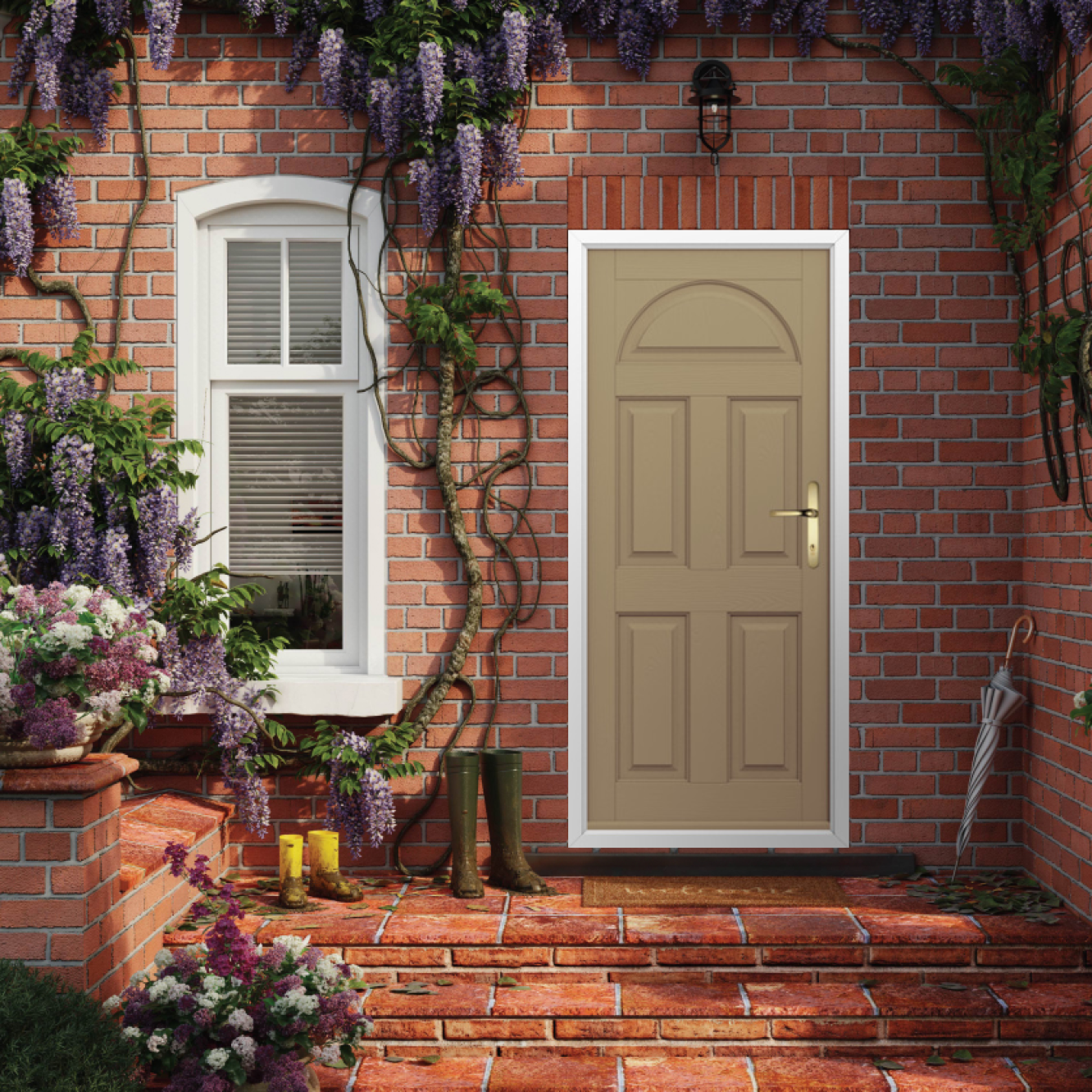 Solidor Conway Solid Composite Traditional Door In Truffle Brown Image