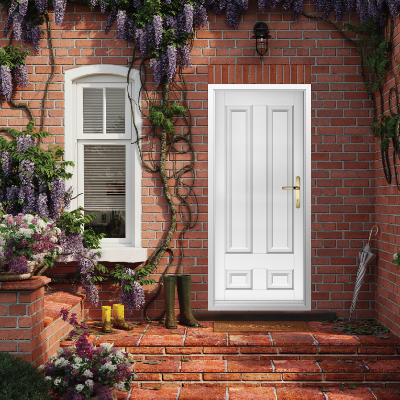 Solidor Edinburgh Solid Composite Traditional Door In White Image