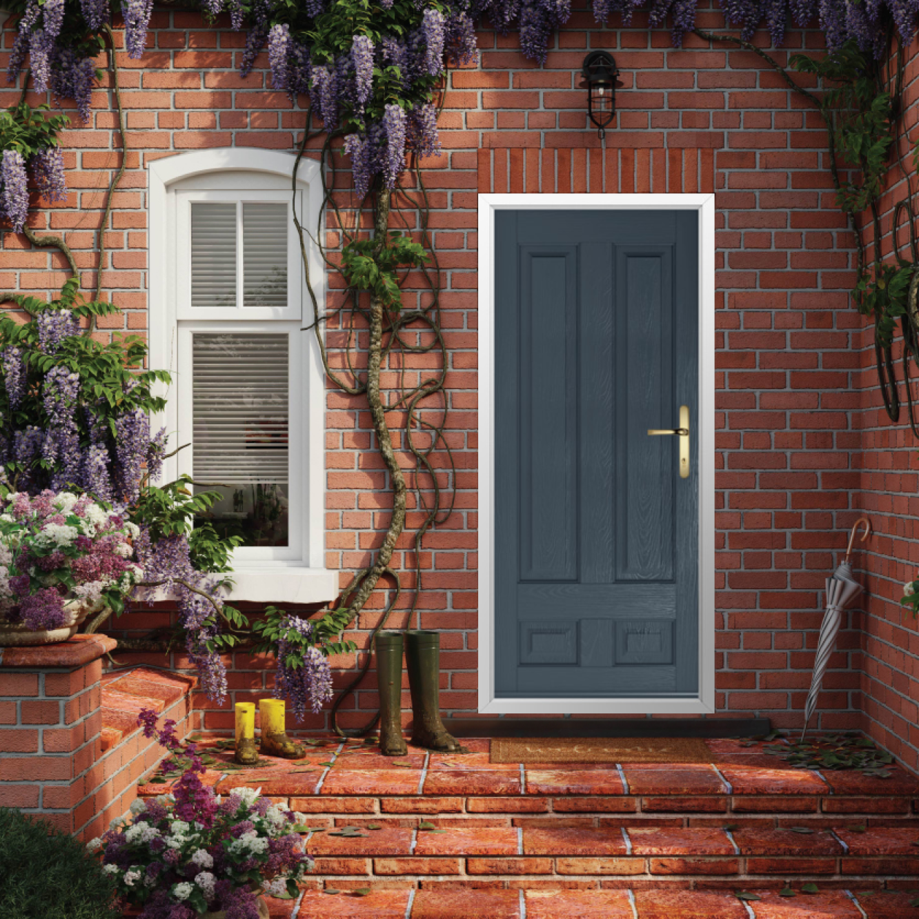 Solidor Edinburgh Solid Composite Traditional Door In Anthracite Grey Image