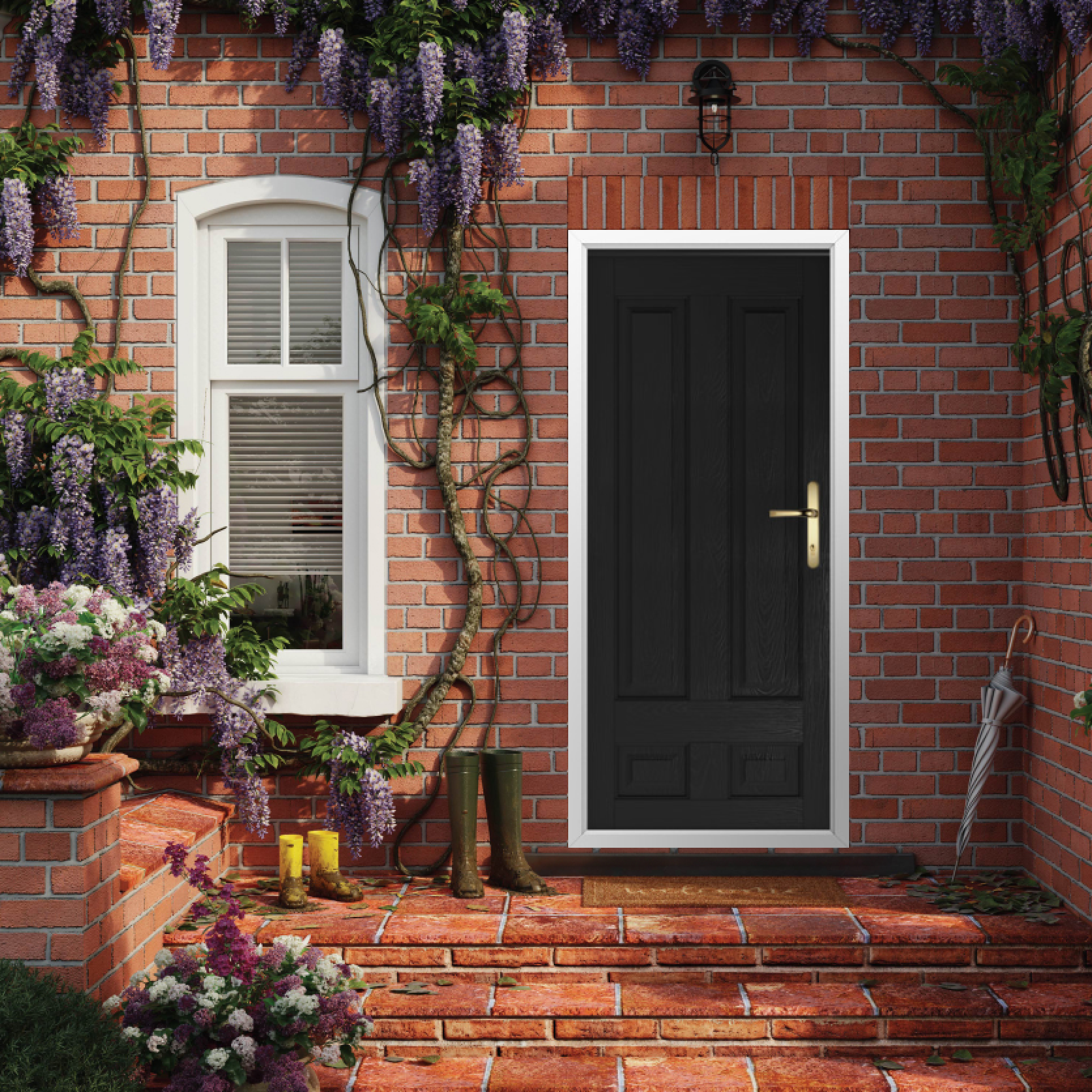 Solidor Edinburgh Solid Composite Traditional Door In Black Large
                        Image